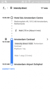 Ibis to Schipol Train