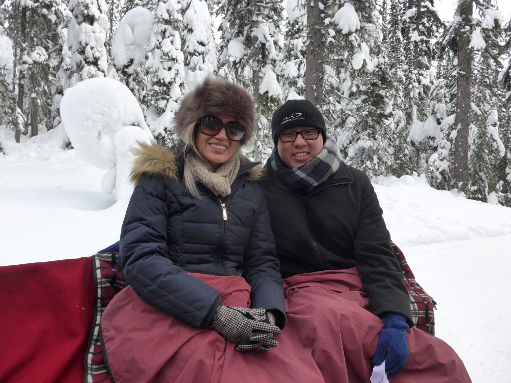 Big White Sleigh Ride with blankets