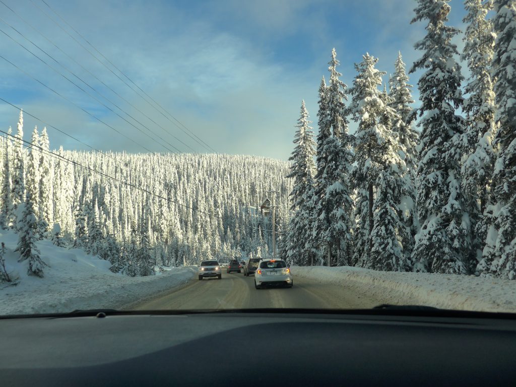 Driving up to Big White