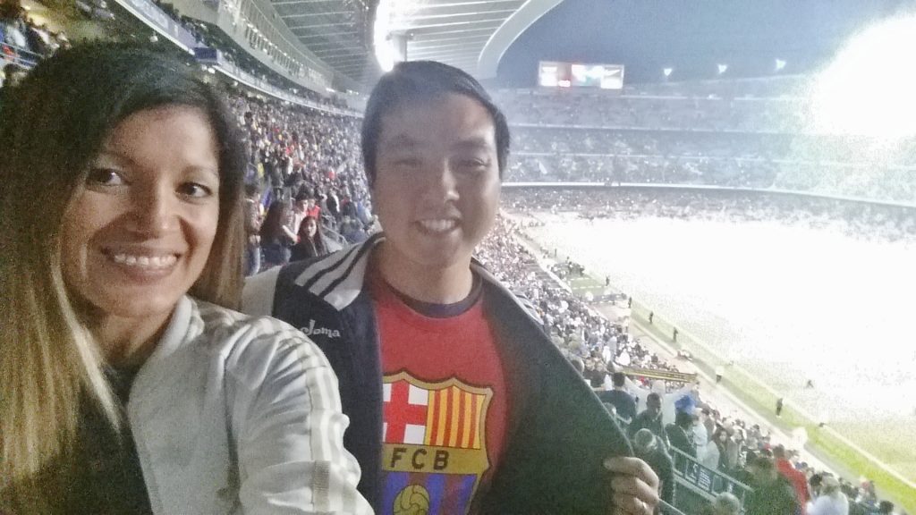 At the FC Barcelona Game