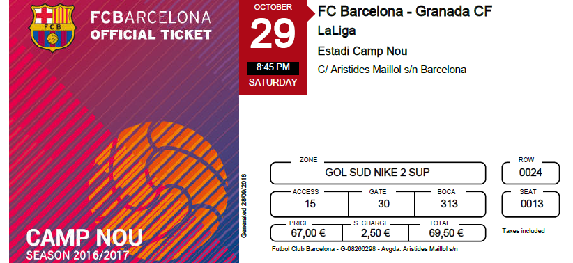 FC Barcelona Ticket