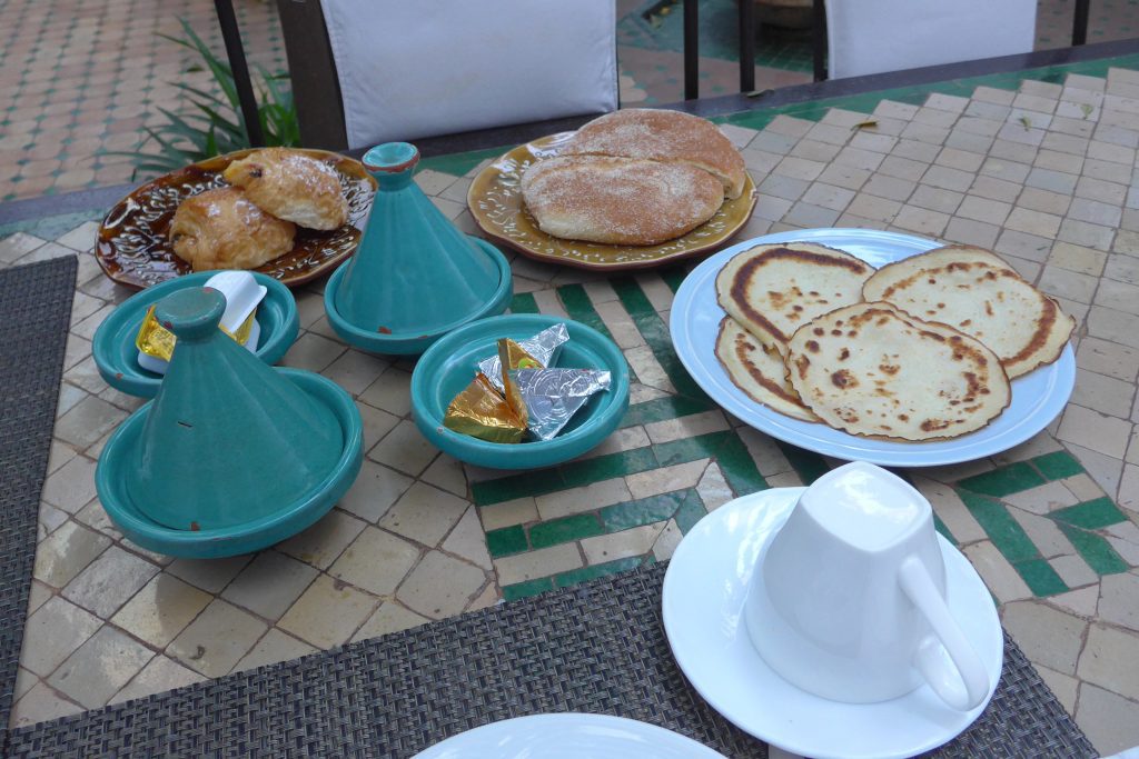 Breakfast spread at Riad Dar Dialkoum