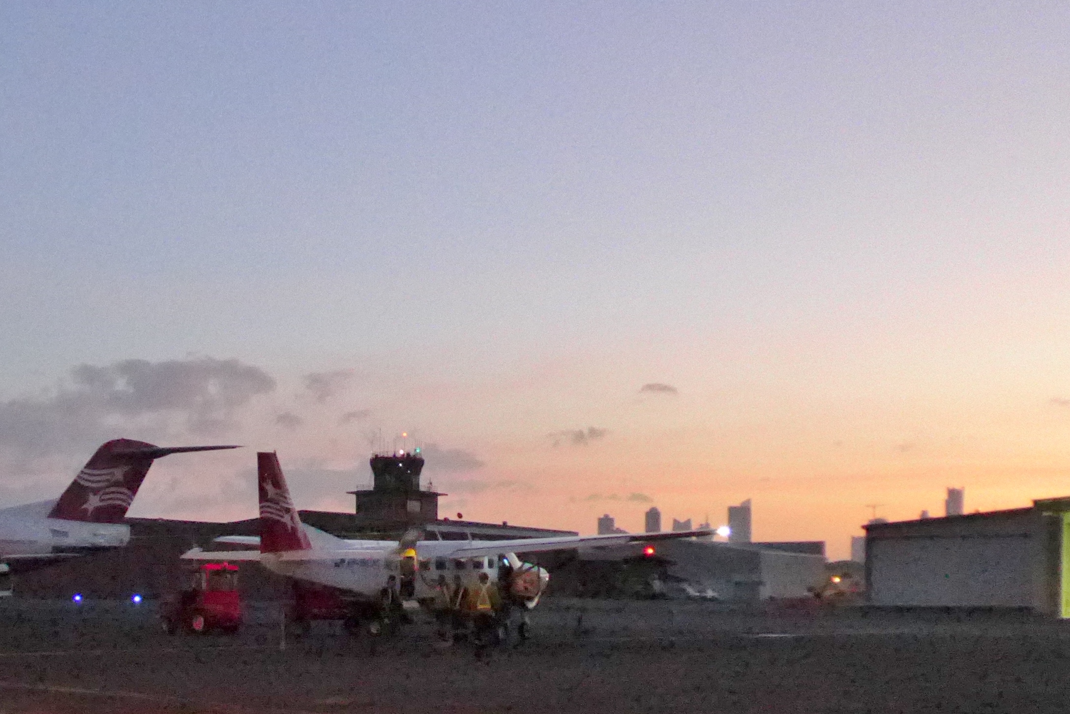 Air Panama prop plane at Albrook terminal