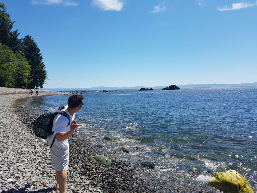 Sombrio Beach Skipping rocks