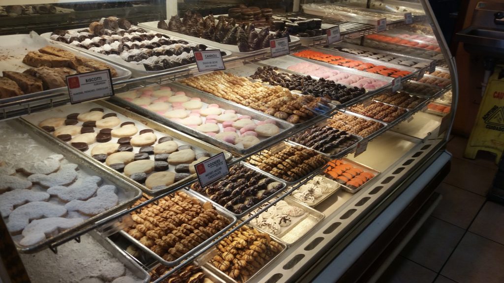 One of the display cases at Charlotte Bakery - heaven!