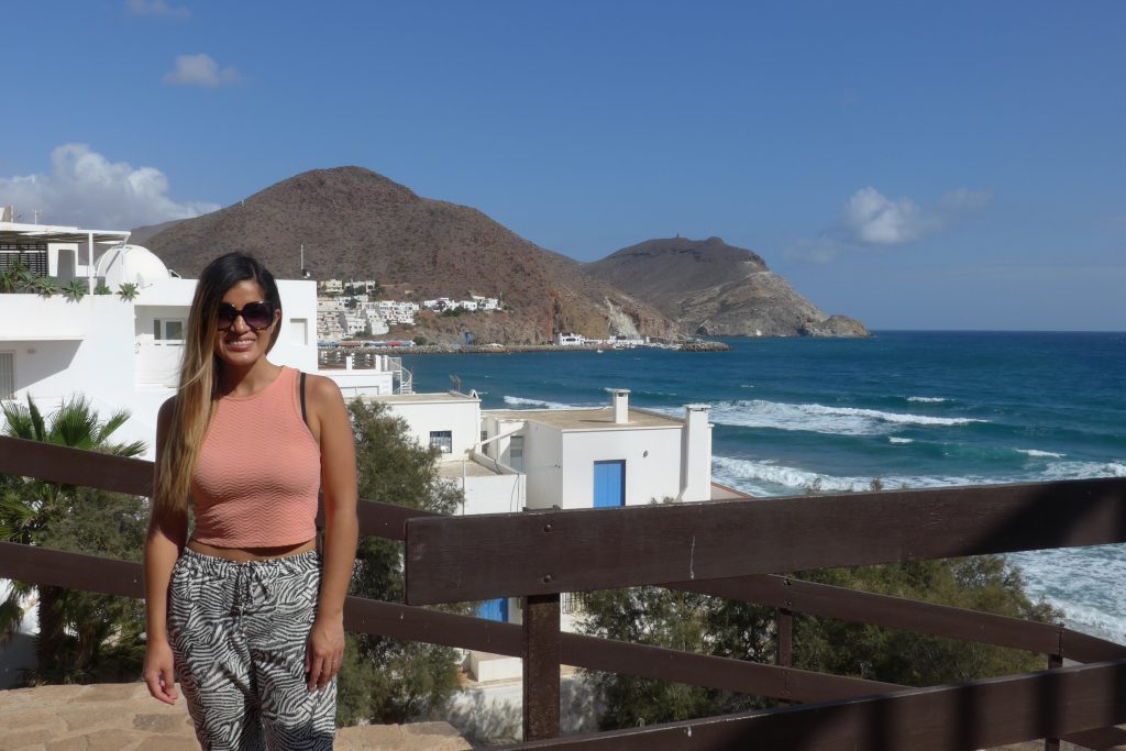 Gorgeous view of the Mediteranean Sea from the balcony of Dona Pakyta Hotel in San Jose, Spain