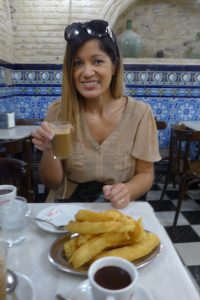 Churros con chocolate at Bar El Comercio 