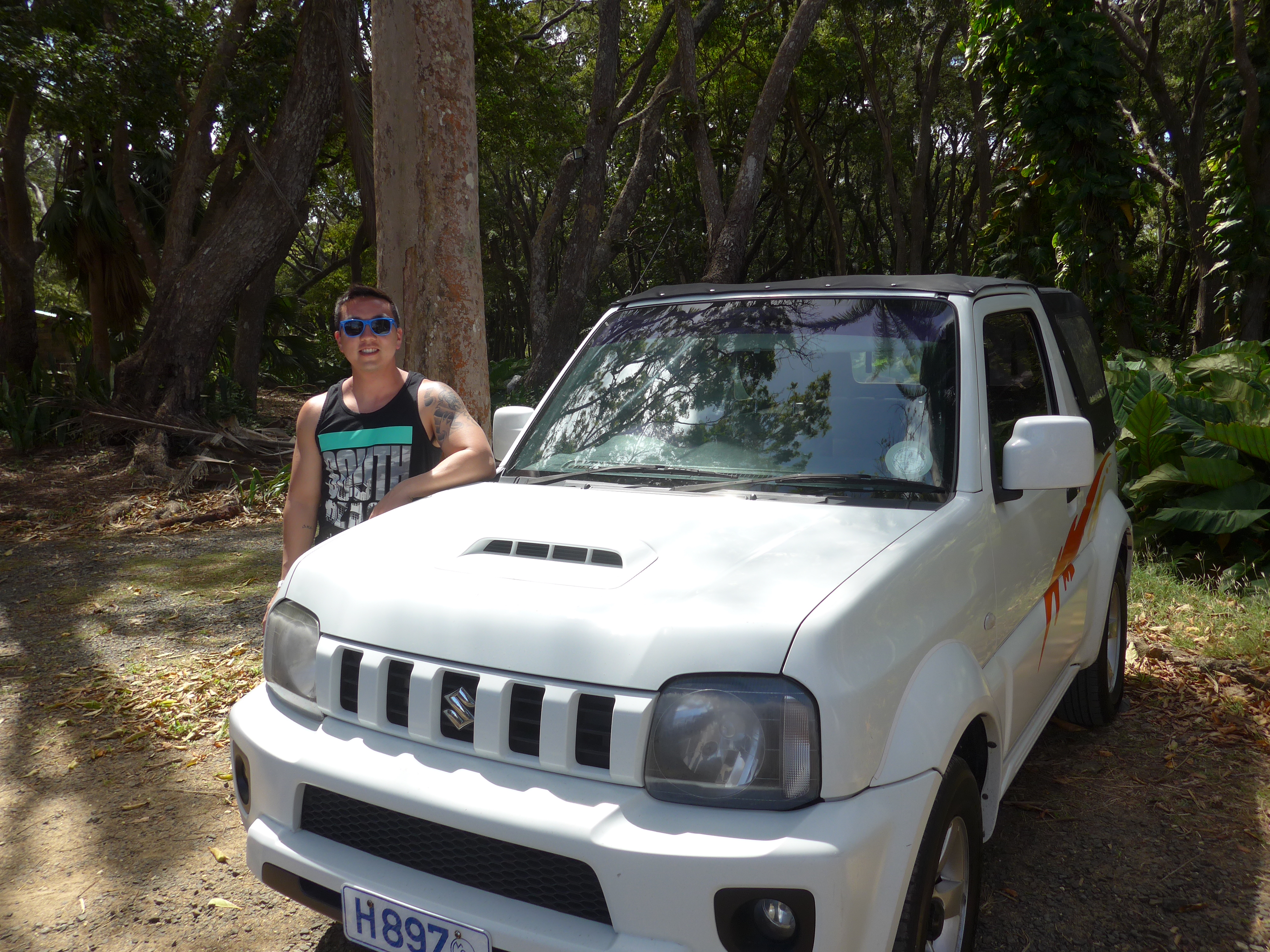 Our rental car, a Jimny, in Barbados