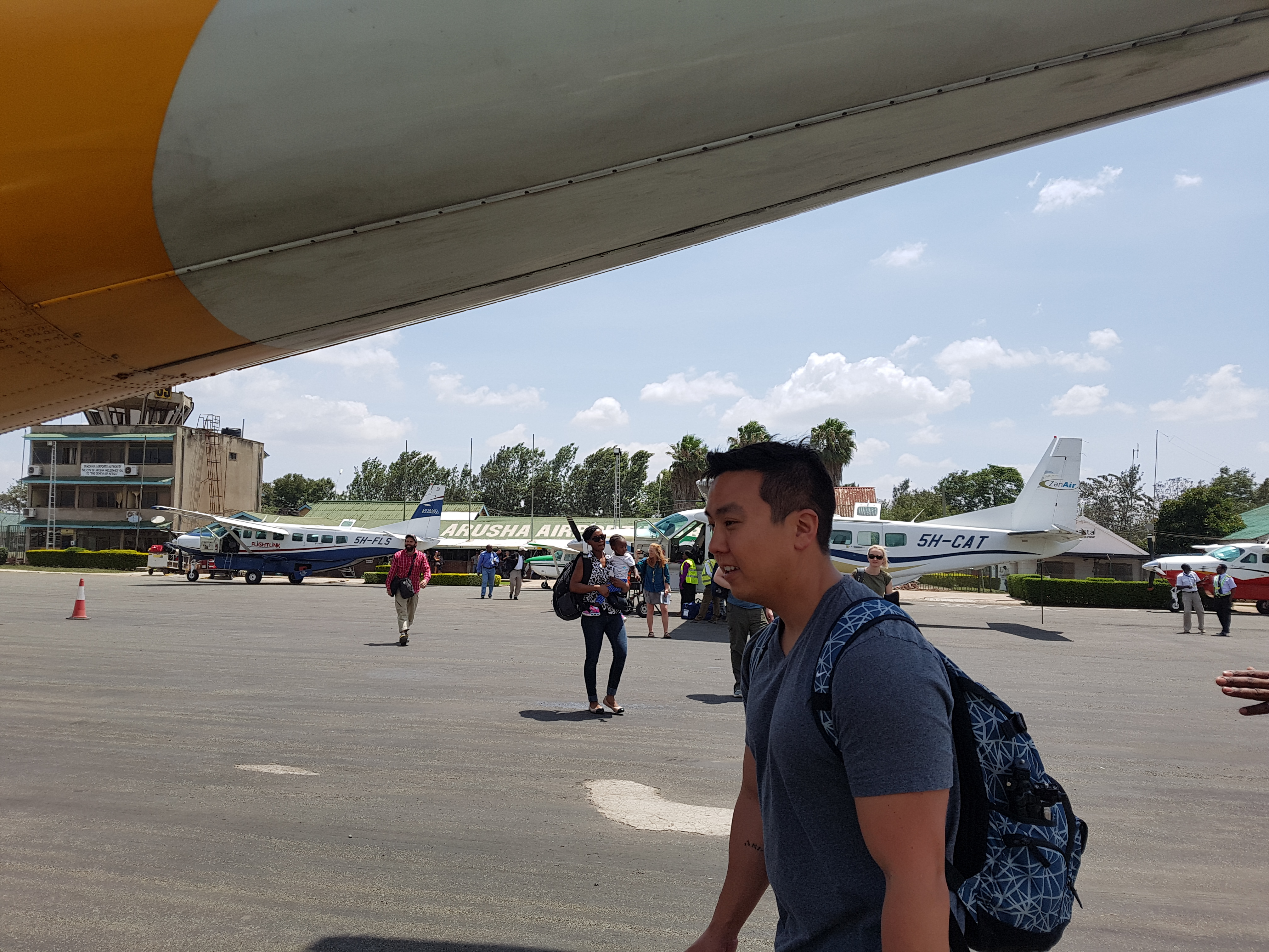 Boarding Precision Air plane in Arusha