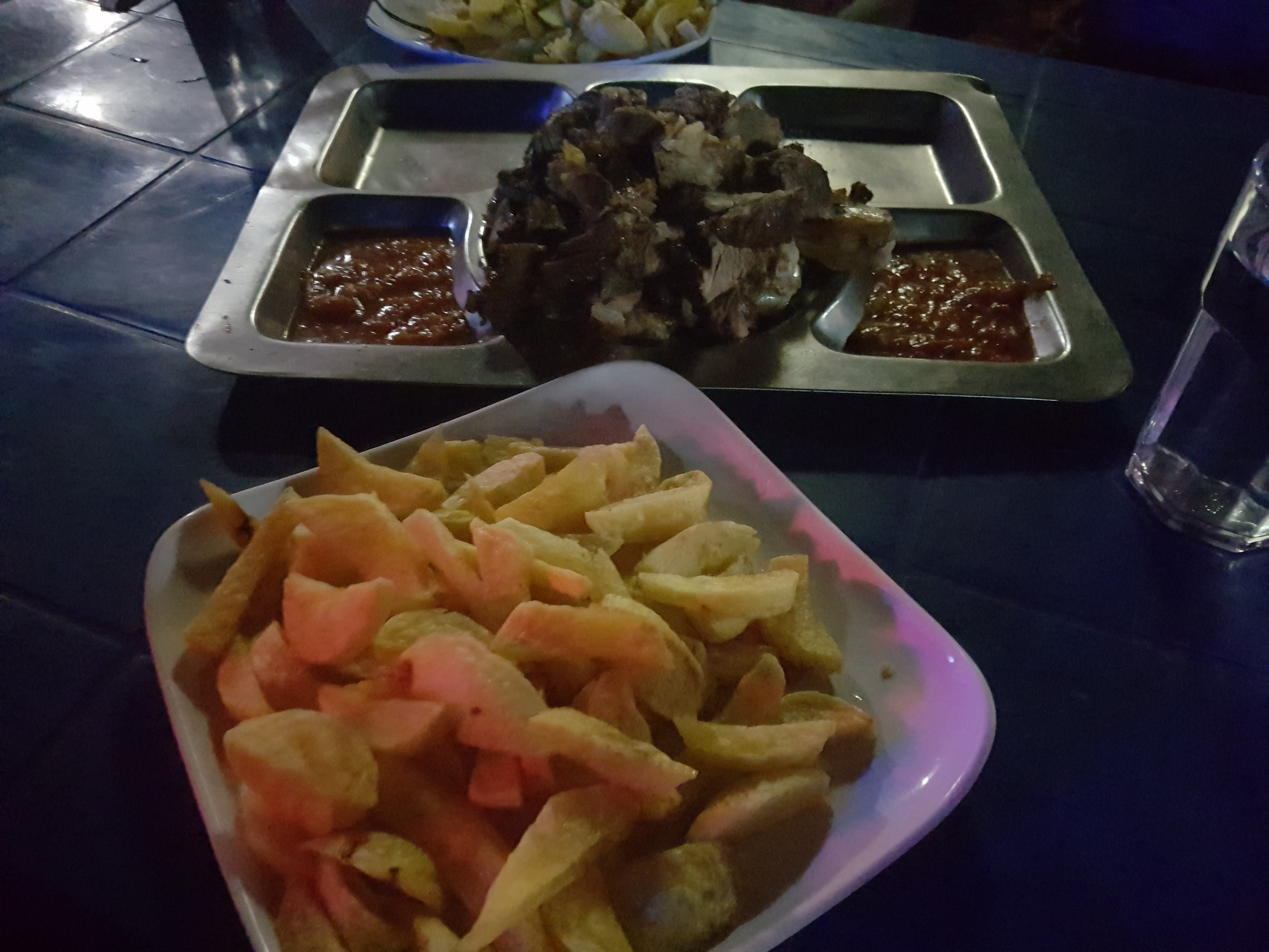 Goat platter at QX Pub in Arusha