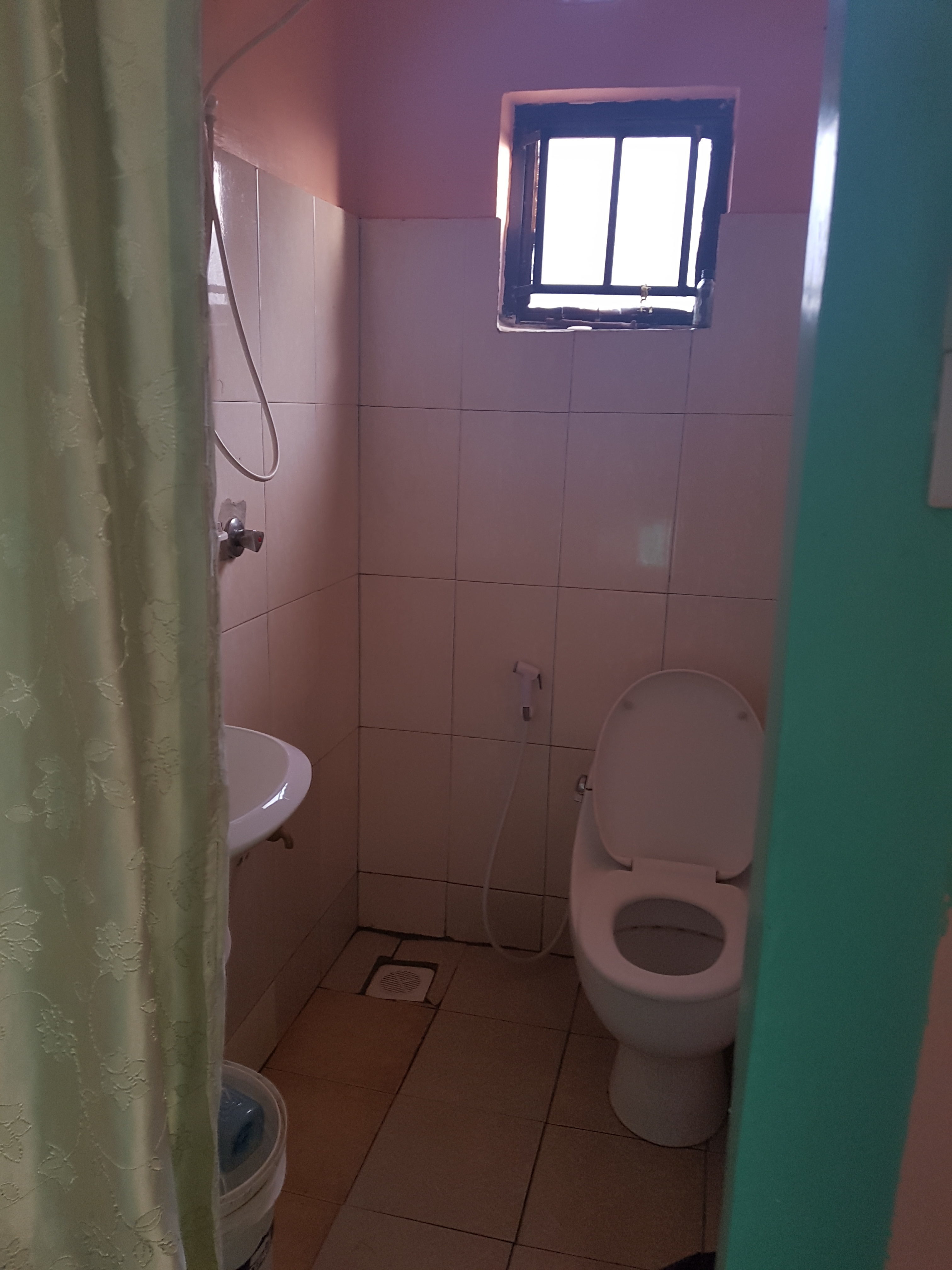 The bathroom at Massai's Airbnb