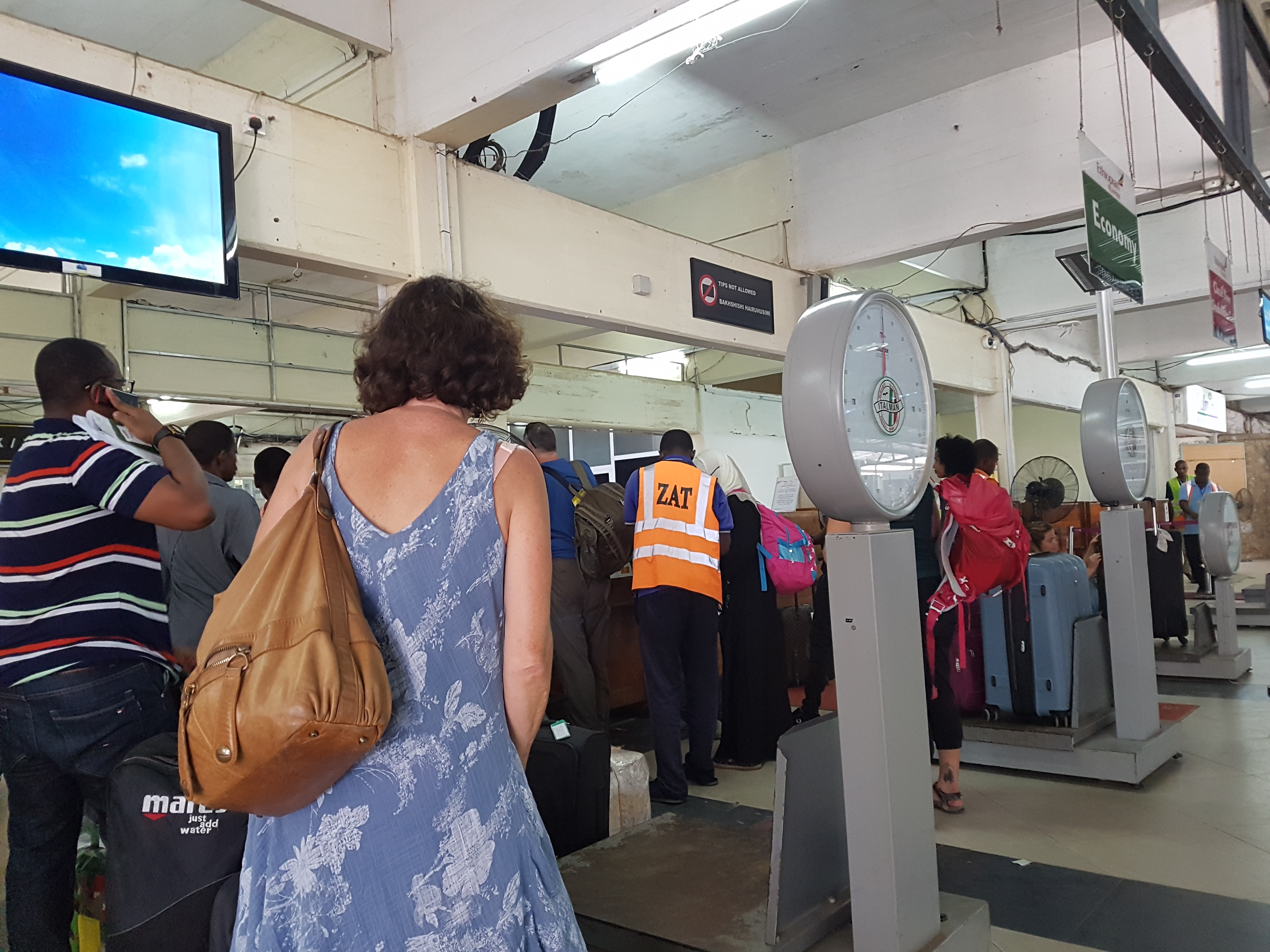 Checking in at Zanzibar airport