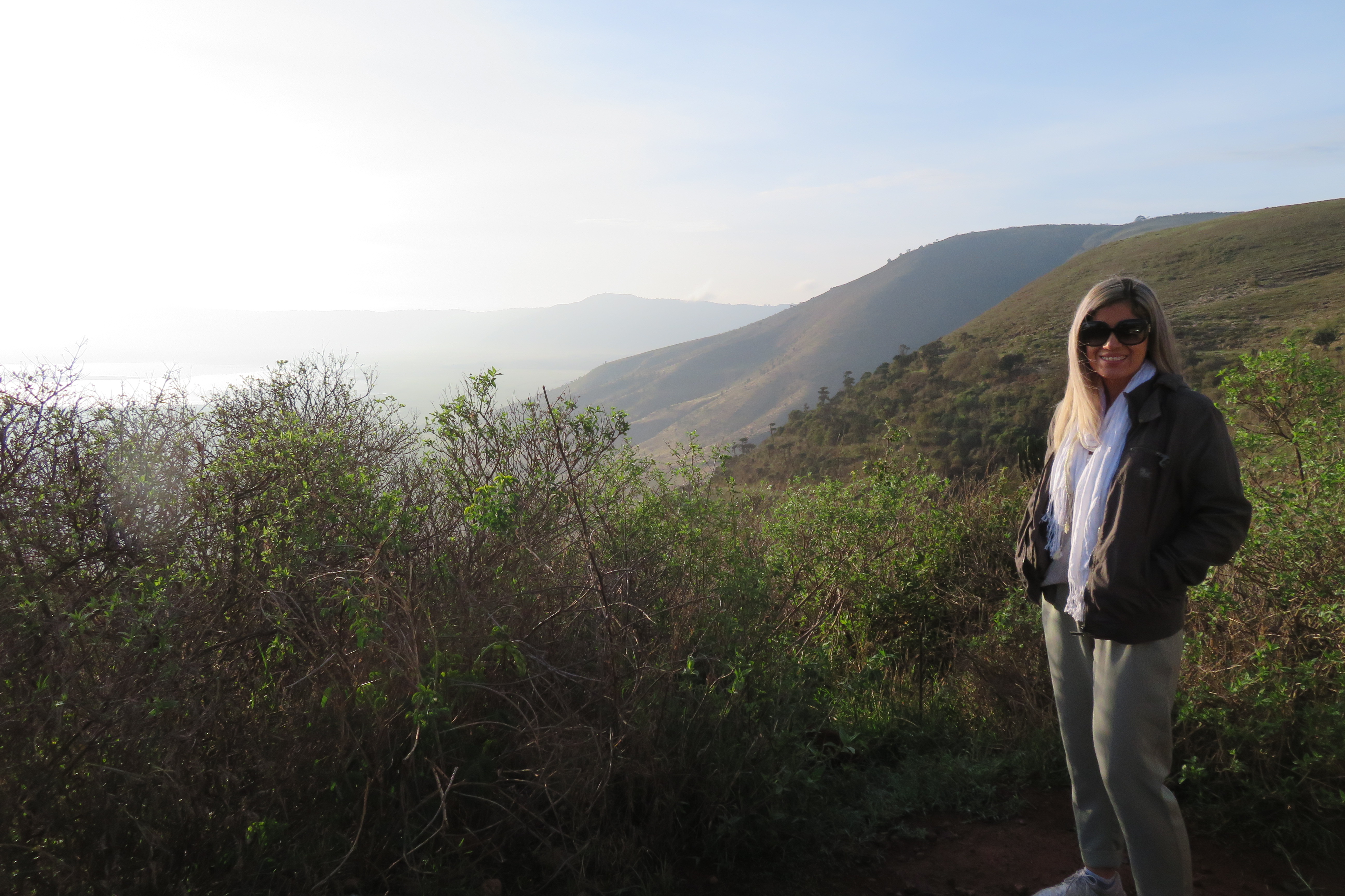 Light jacket and scarf during our early morning Ngorongoro crater descent