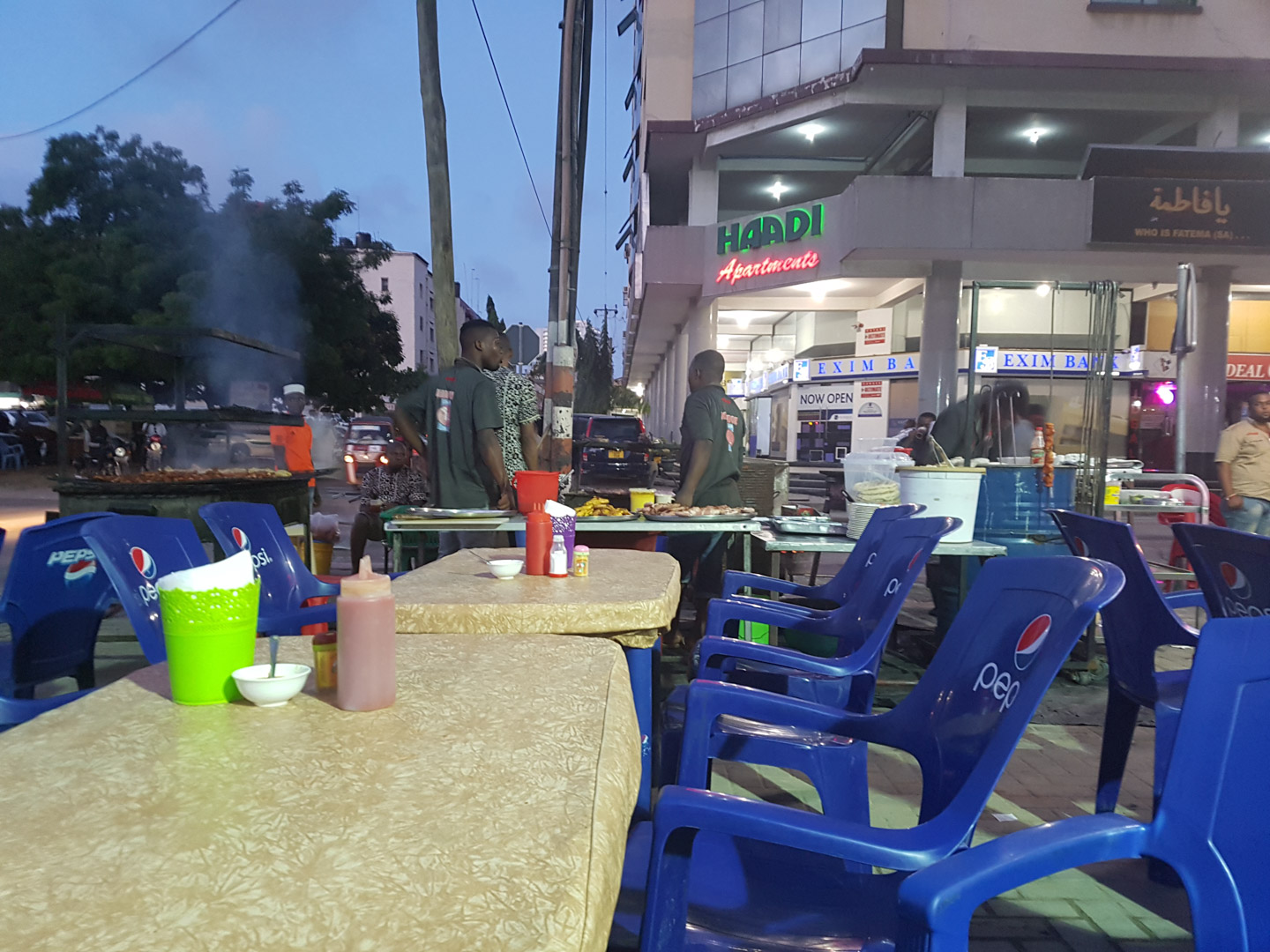 Dar es Salaam Mamboz BBQ sidewalk