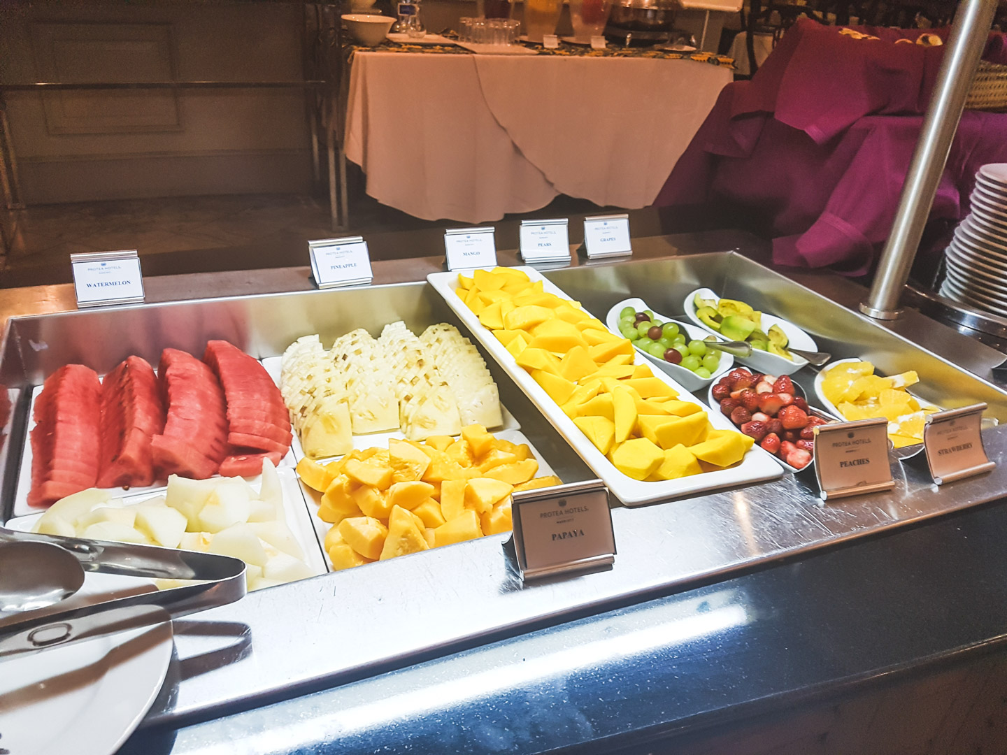 Dar es Salaam Protea Courtyard Hotel Buffet Breakfast Fruits