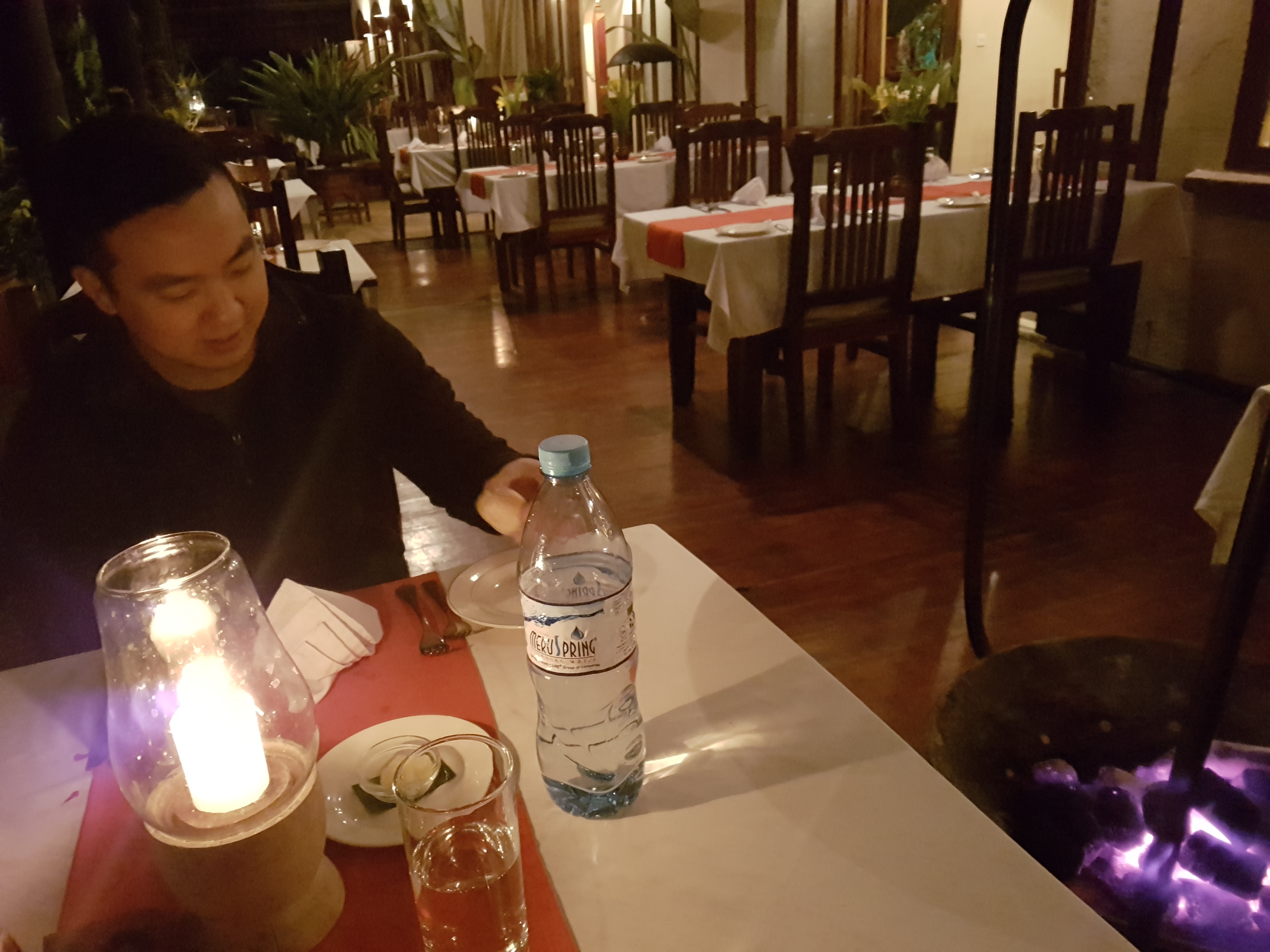 Dinner at Moivaro Lodge in Arusha while on Shadows of Africa safari