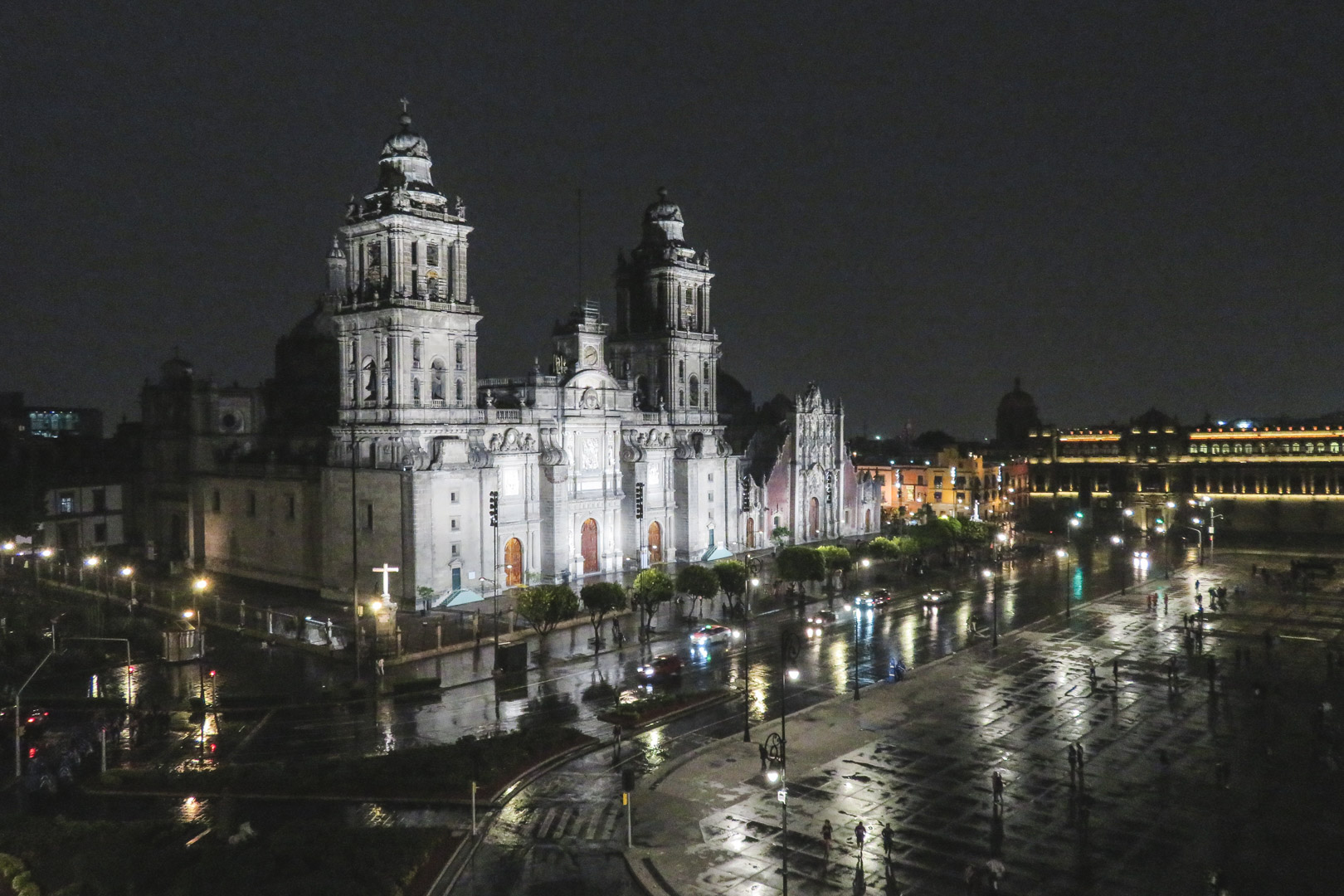 Mexico City Cathedral at Night