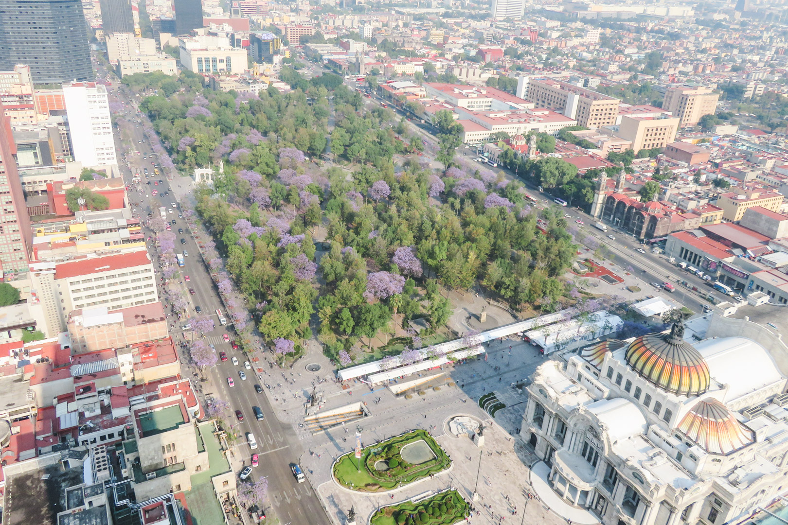 Mexico City Parque Alameda from above
