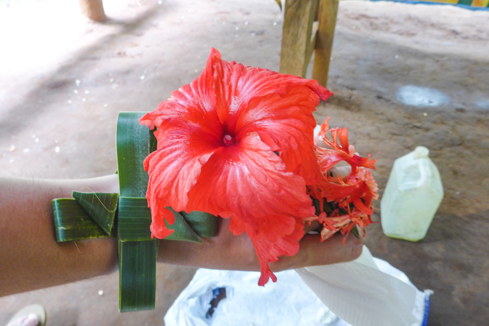 Woven bracelet on Zanzibar Spice Tour