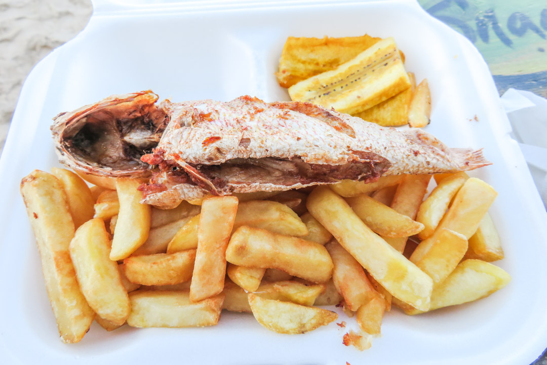 Fried Fish at Junkanoo Beach