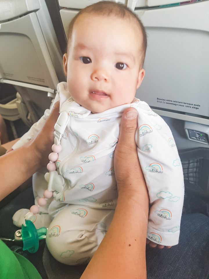 Flying with a 4 month old - pacifier clip