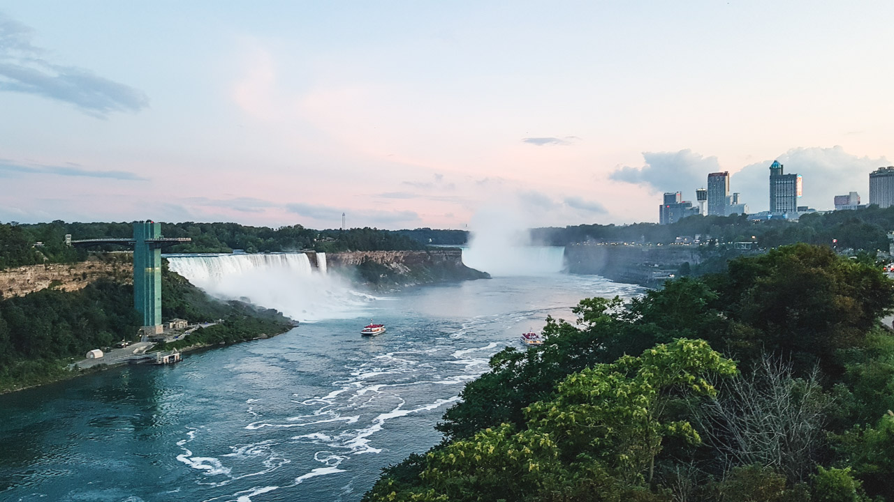 Niagara Falls Rainbow Bridge View at Night