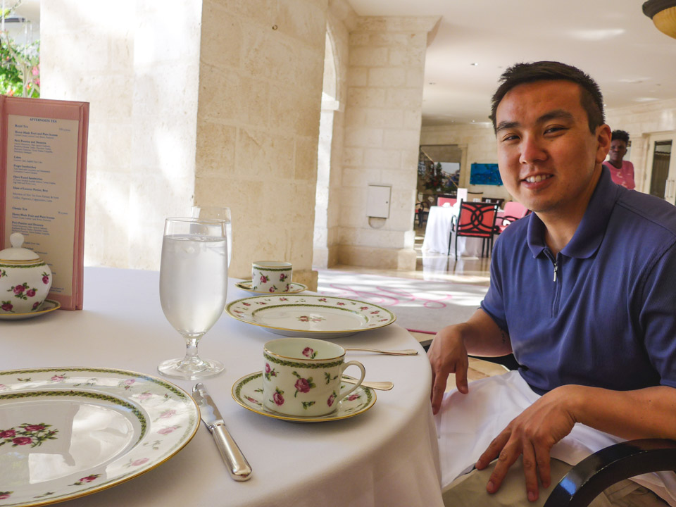 Afternoon Tea at Sandy Lane Hotel in Barbados in February