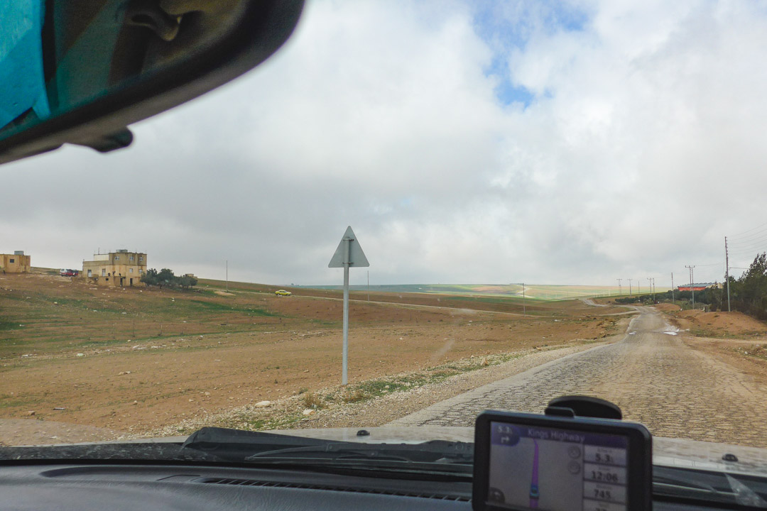 Driving in Small town in Jordan