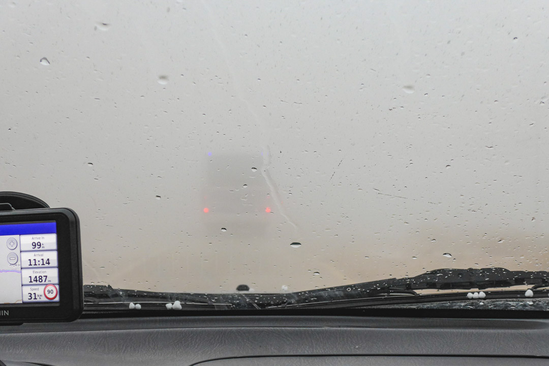 Driving in fog in Jordan