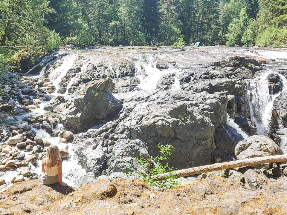 Stopping at Englishman River Falls Driving from Victoria to Tofino