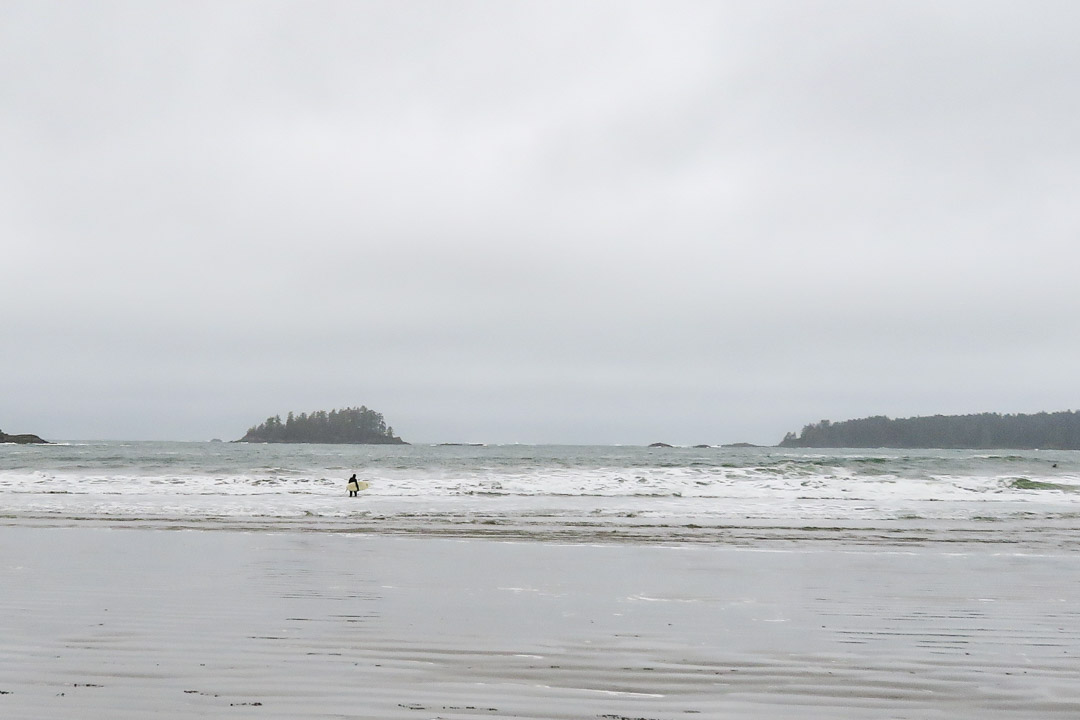 Surfing in Tofino in Winter