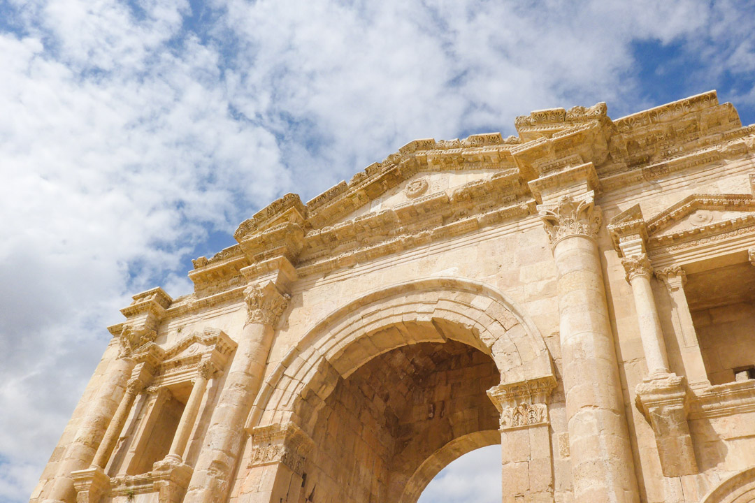 Hadrian's Arch in Jerash Jordan
