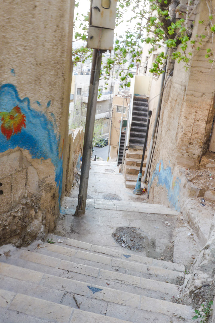 Walking Steps to Citadel Hill in Amman