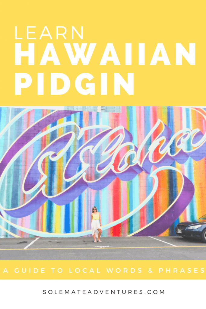 A mini dictionary of the most popular and helpful Hawaiian slang words and Pidgin phrases to know for your trip to Hawaii!