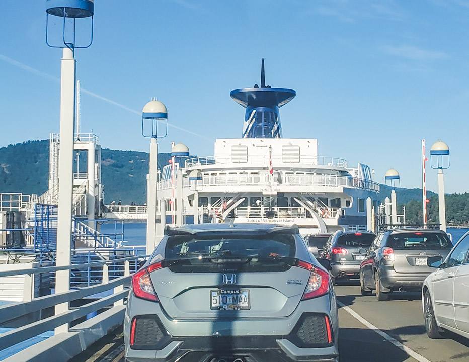 Driving onto Ferry from Vancouver to Victoria