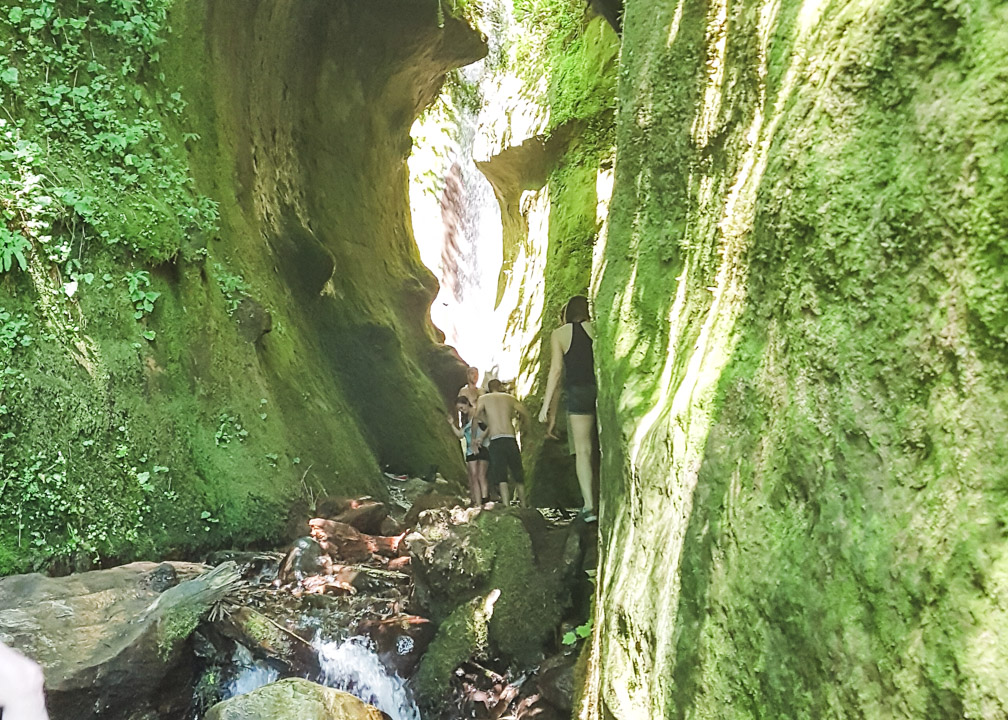 vFinding Sombrio Beach Waterfall