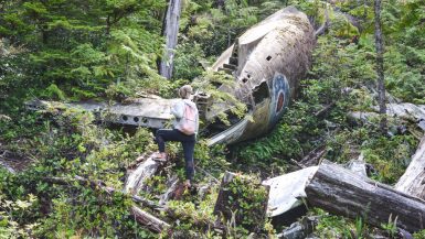 The Port Hardy Plane Crash Hike to see the old Dakota 576 RAF plane is a must do on Vancouver Island! Here's how to get there and what to expect.