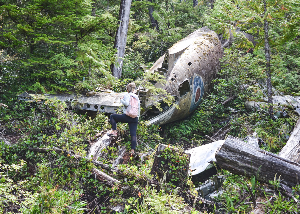 The Port Hardy Plane Crash Hike to see the old Dakota 576 RAF plane is a must do on Vancouver Island! Here's how to get there and what to expect.