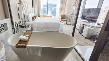 After a long journey to Dubai, we began our trip with a very comfortable and luxurious two-night stay at the St. Regis Dubai, The Palm. 