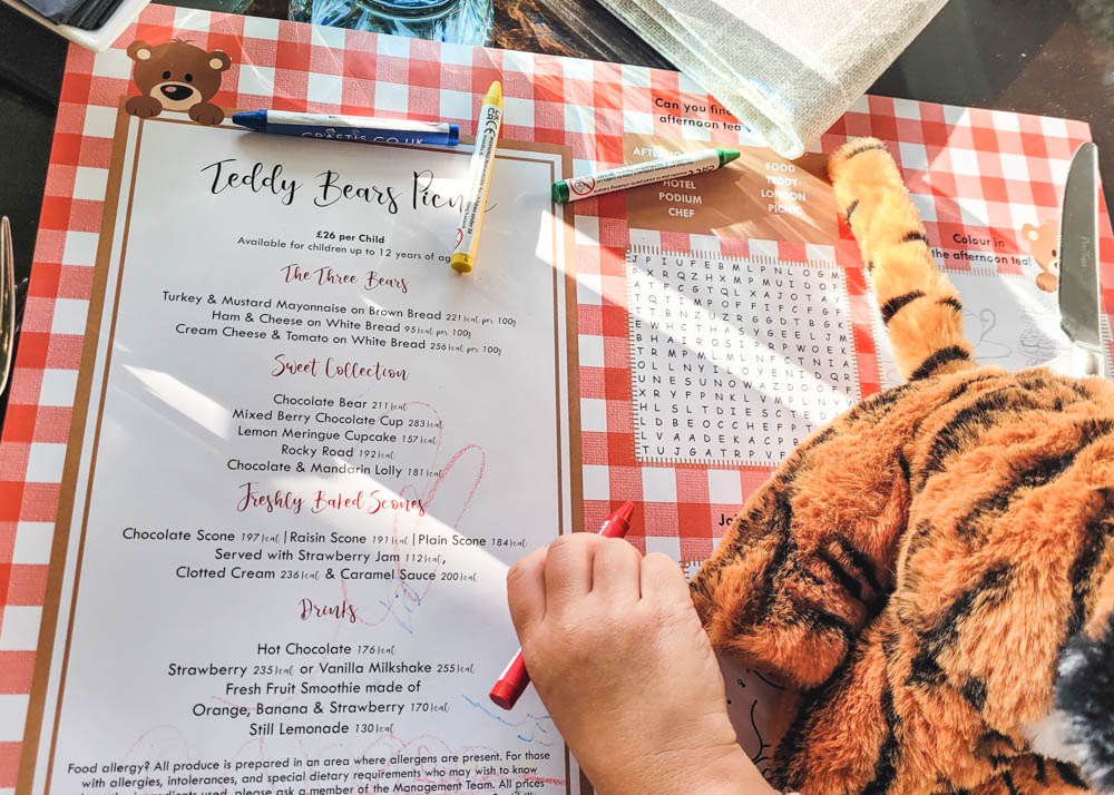 London Afternoon Tea with Kids Menu