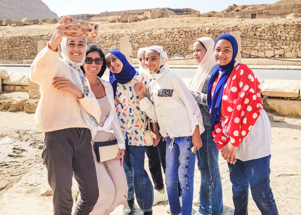 Selfies at Giza Pyramids
