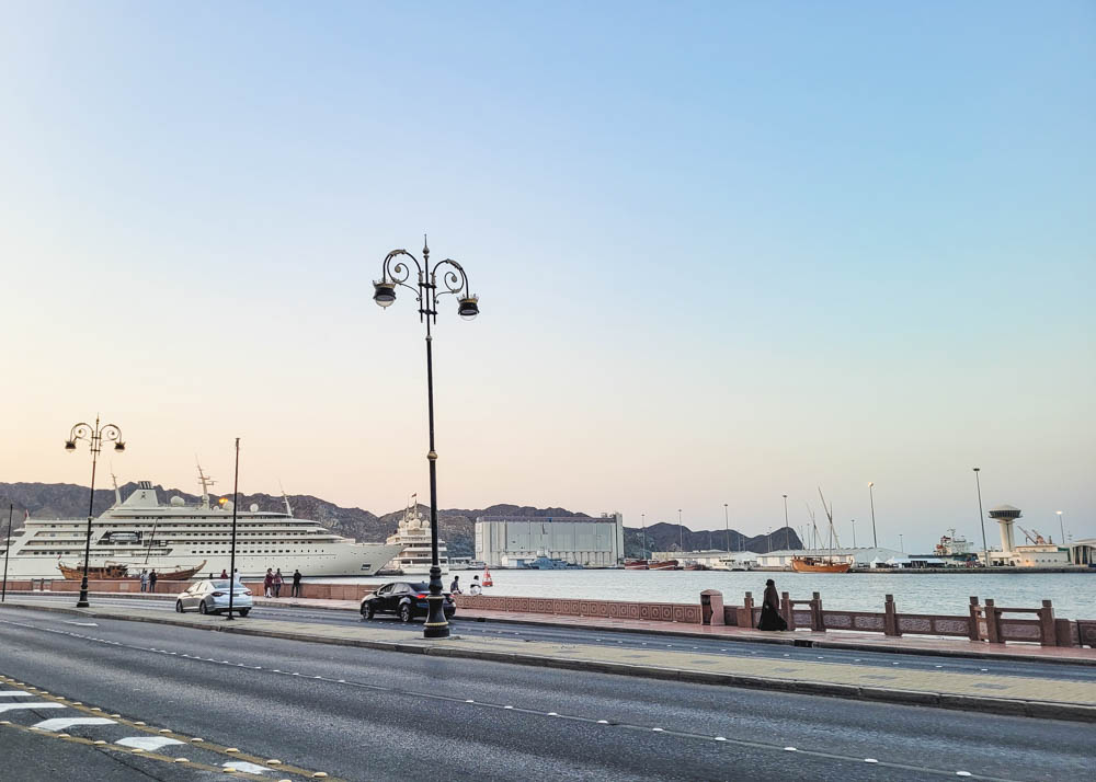 Driving in Muscat Corniche