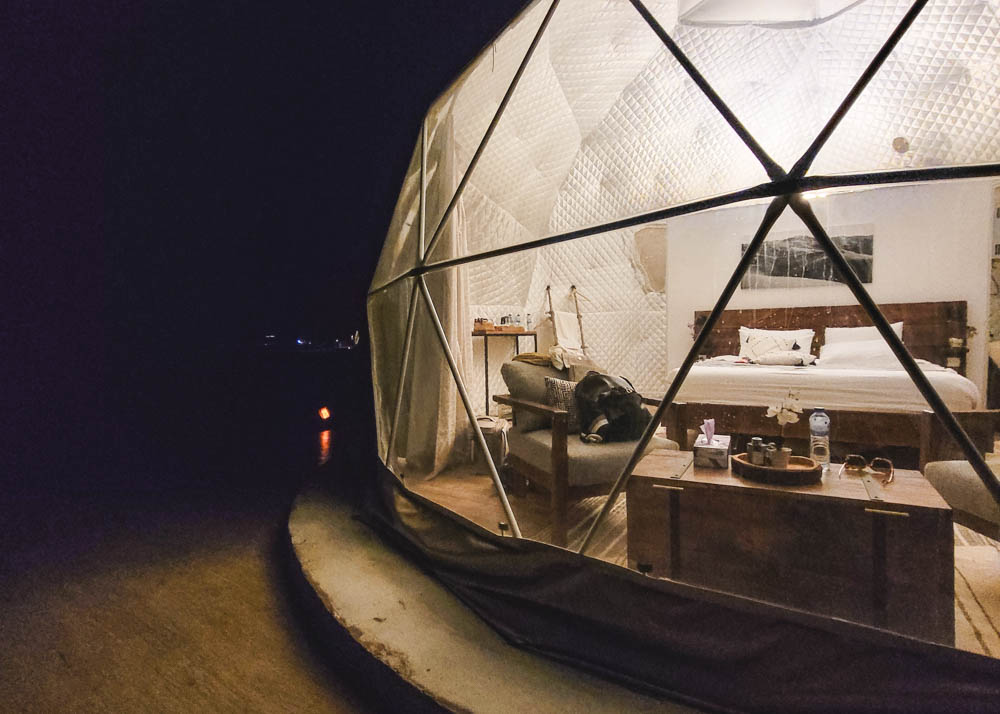 Starry Domes Desert Camp At Night