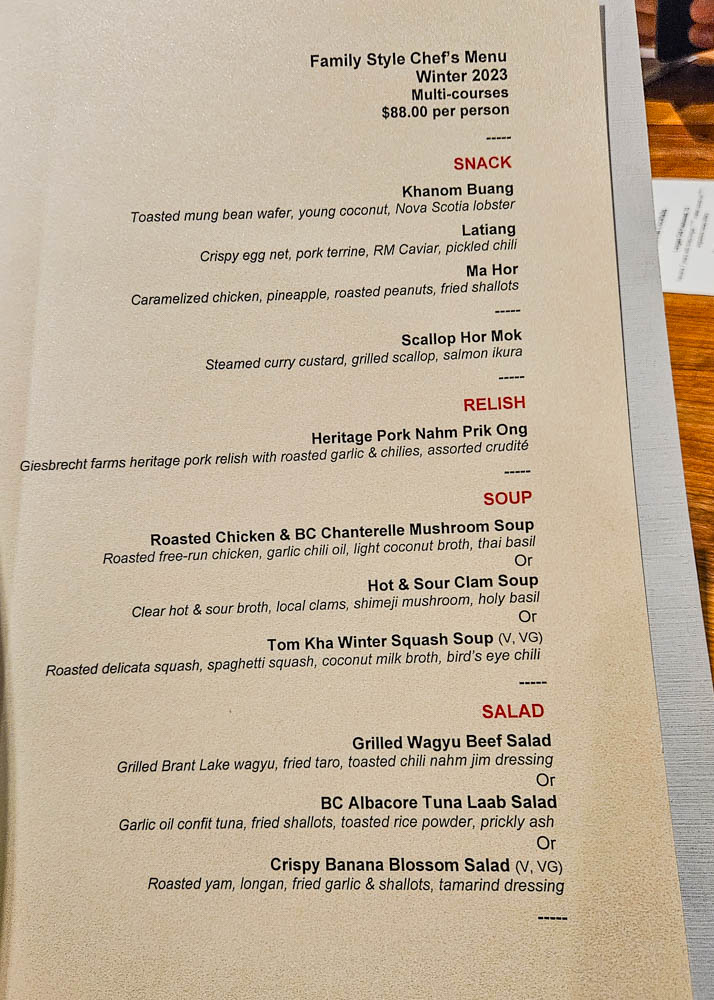 Maenam Chef's Menu