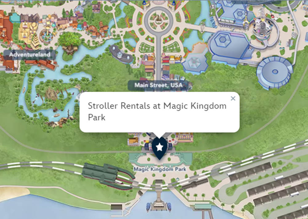 Magic Kingdom Stroller Rental Location Map
