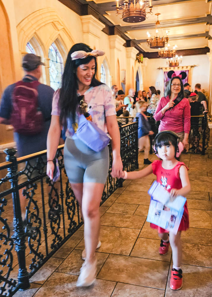Waiting in line with ND Child at Disney World