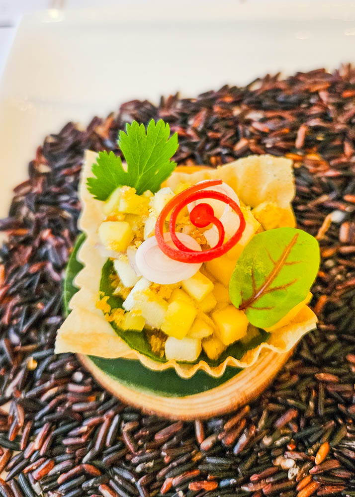 Baan Lao Golden Pastry with Catfish and Sour Mango