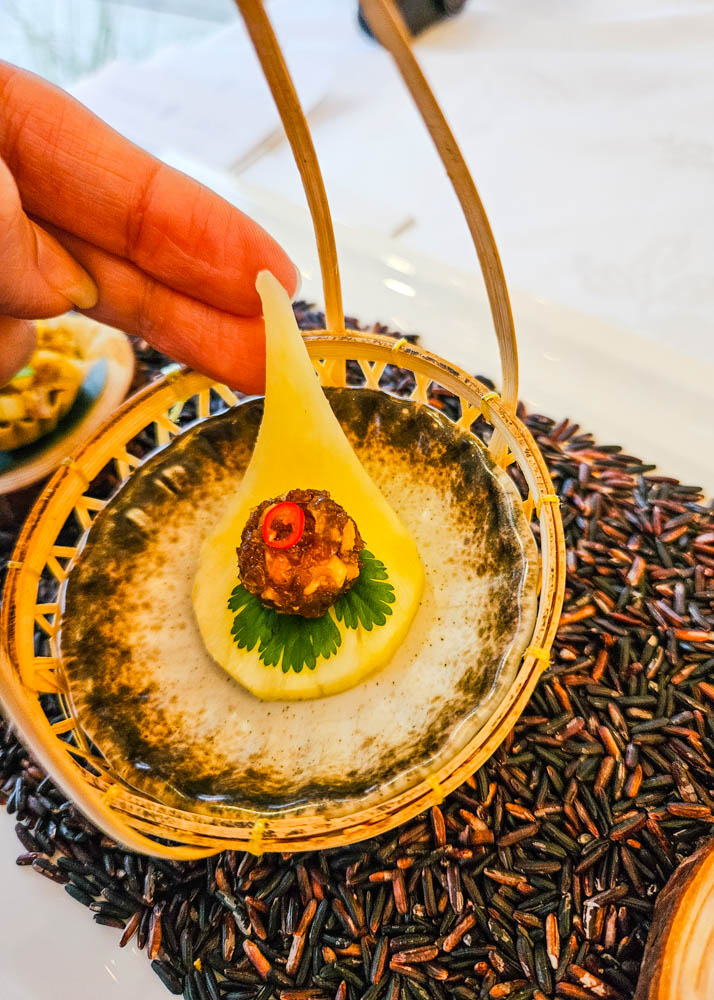 Baan Lao Grass-Fed Water Buffalo on Pineapple Spoon