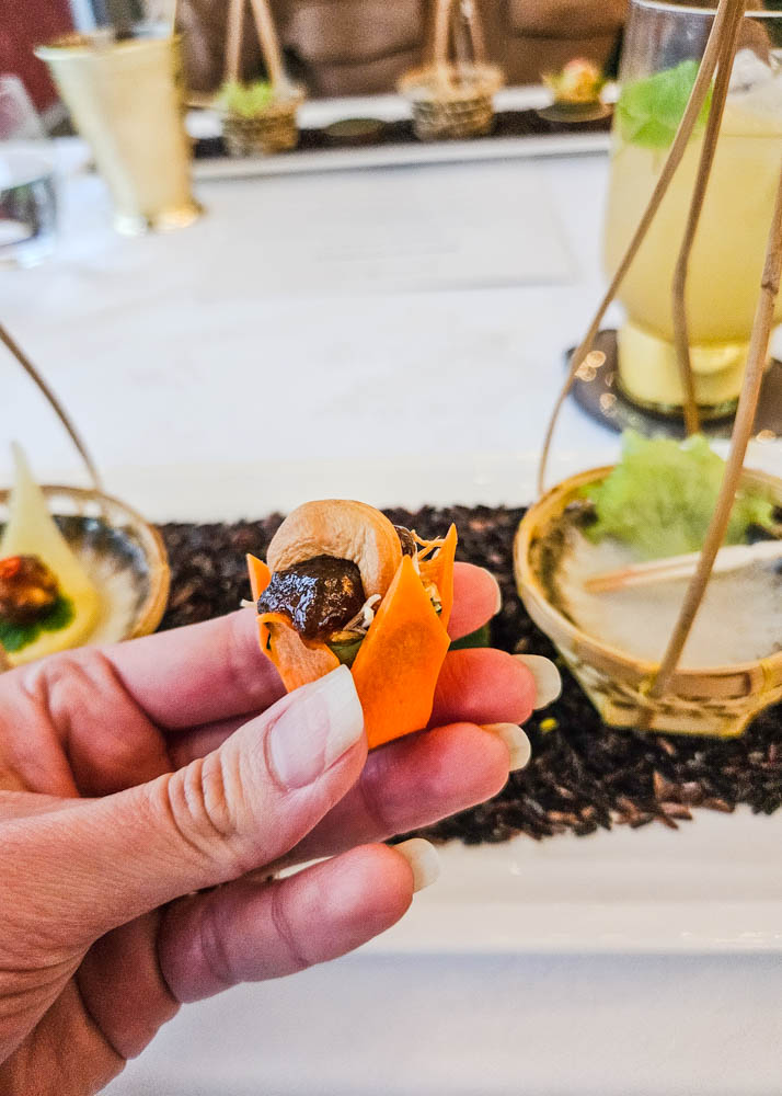 Baan Lao Wild Pepper Leaf Wrap in Carved Carrot