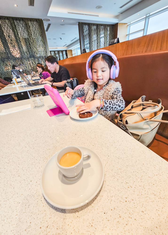 Air Canada Business Class Lounge with Kids